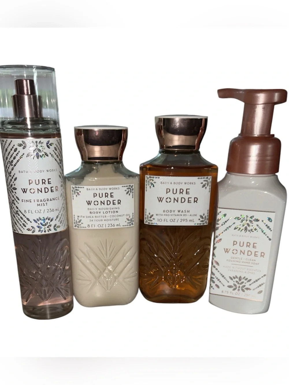 Bath & Body Works Pure Wonder Set 4 items All New lotion, body wash, ffm, soap